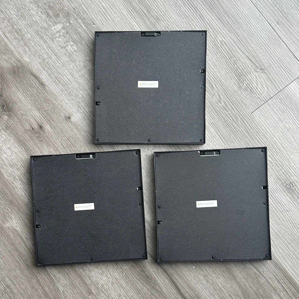 Decorative Black Wall Mirror Set - Modern Geometric Design